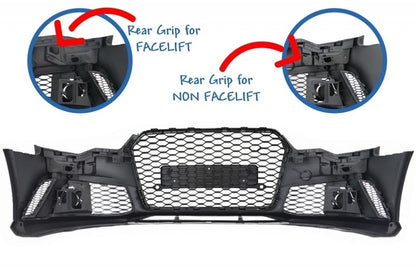 Front Bumper RS6 Design with Grille for Audi A6 C7 4G (2011–2015)