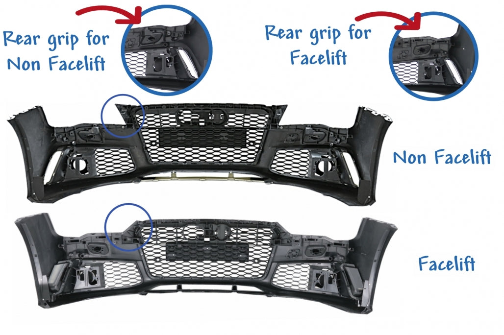 Front Bumper RS7 Design with Grille for Audi A7 4G (2015–2018)