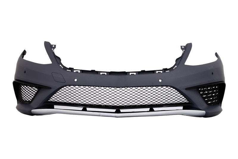Front Bumper S63 Design with Piano Black Central Grille for Mercedes S-Class W222 (2013–06.2017)