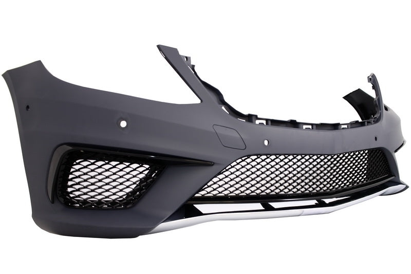 Front Bumper S63 Design with Piano Black Central Grille for Mercedes S-Class W222 (2013–06.2017)