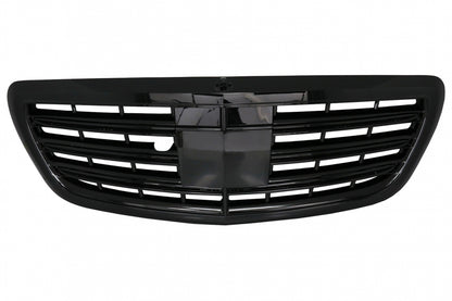 Front Bumper S63 Design with Piano Black Central Grille for Mercedes S-Class W222 (2013–06.2017)