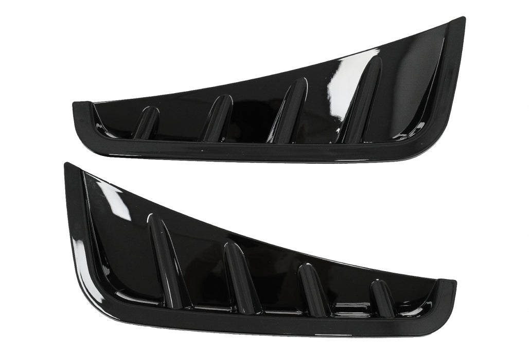 Front Bumper Side Fins Piano Black for Mercedes C-Class W205 S205 Facelift AMG Sport Line (2018–2020)
