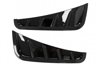 Front Bumper Side Fins Piano Black for Mercedes C-Class W205 S205 Facelift AMG Sport Line (2018–2020)