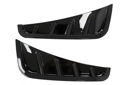 Front Bumper Side Fins Piano Black for Mercedes C-Class W205 S205 Facelift AMG Sport Line (2018–2020)