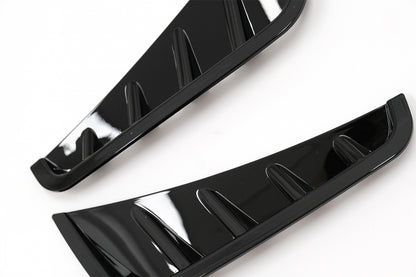 Front Bumper Side Fins Piano Black for Mercedes C-Class W205 S205 Facelift AMG Sport Line (2018–2020)