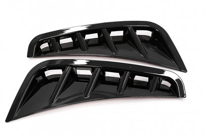 Front Bumper Side Fins Piano Black for Mercedes C-Class W205 S205 Facelift AMG Sport Line (2018–2020)