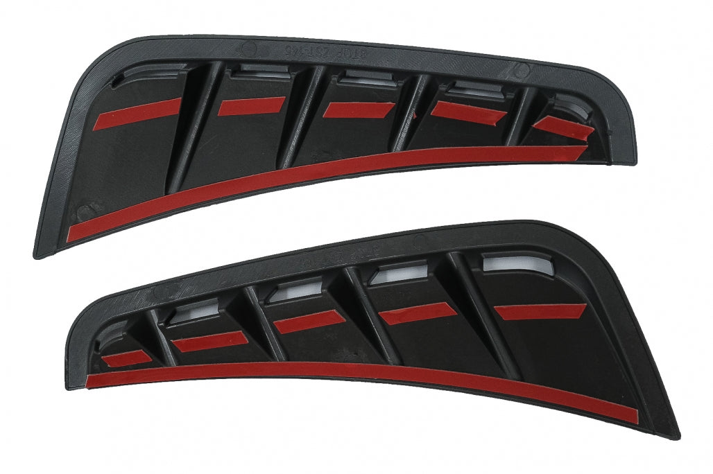 Front Bumper Side Fins Piano Black for Mercedes C-Class W205 S205 Facelift AMG Sport Line (2018–2020)