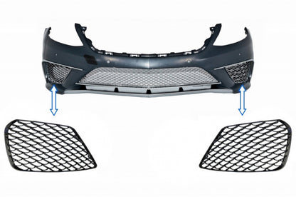 Front Bumper Side Grilles Piano Black Left & Right for Mercedes S-Class W222 (2013–2017) S63 Design