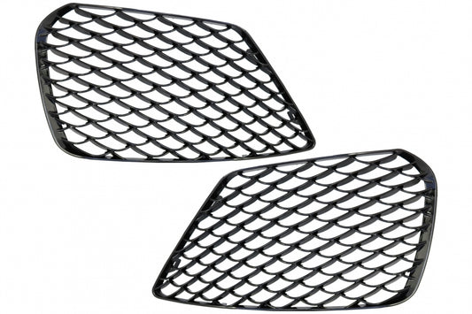 Front Bumper Side Grilles Piano Black Left & Right for Mercedes S-Class W222 (2013–2017) S63 Design