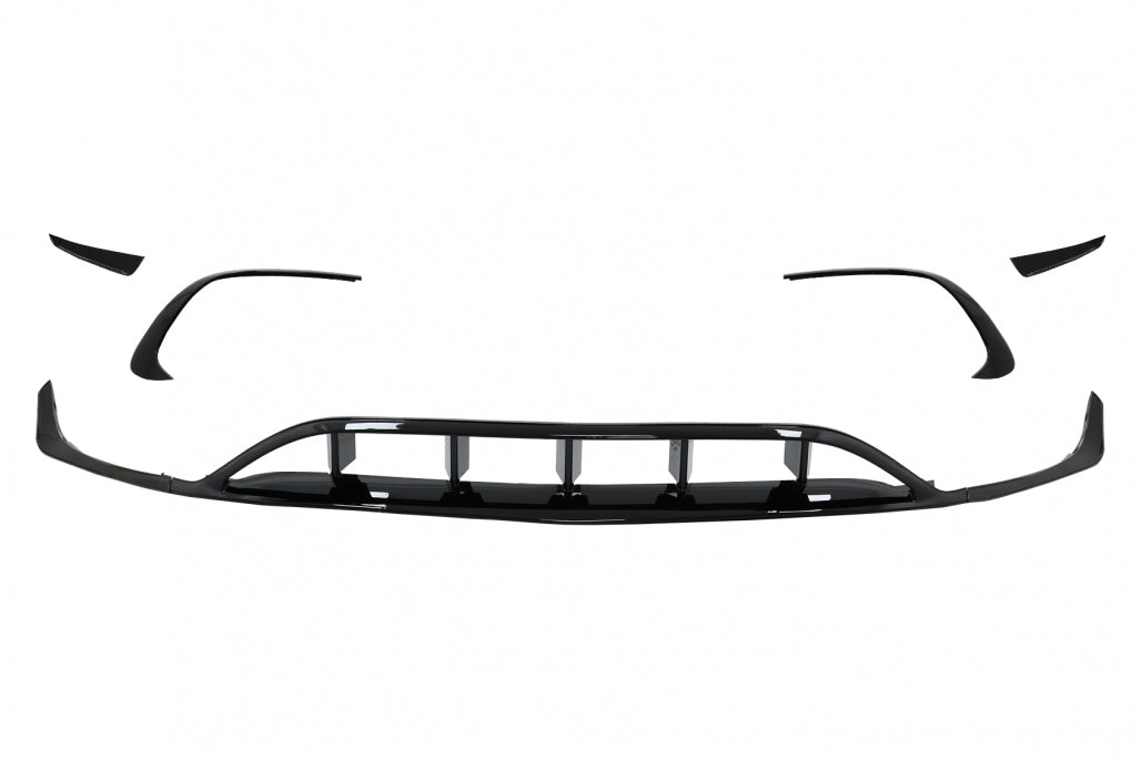 Front Bumper Splitters A45 Design Piano Black for Mercedes A-Class W176 Facelift (2015–2018)