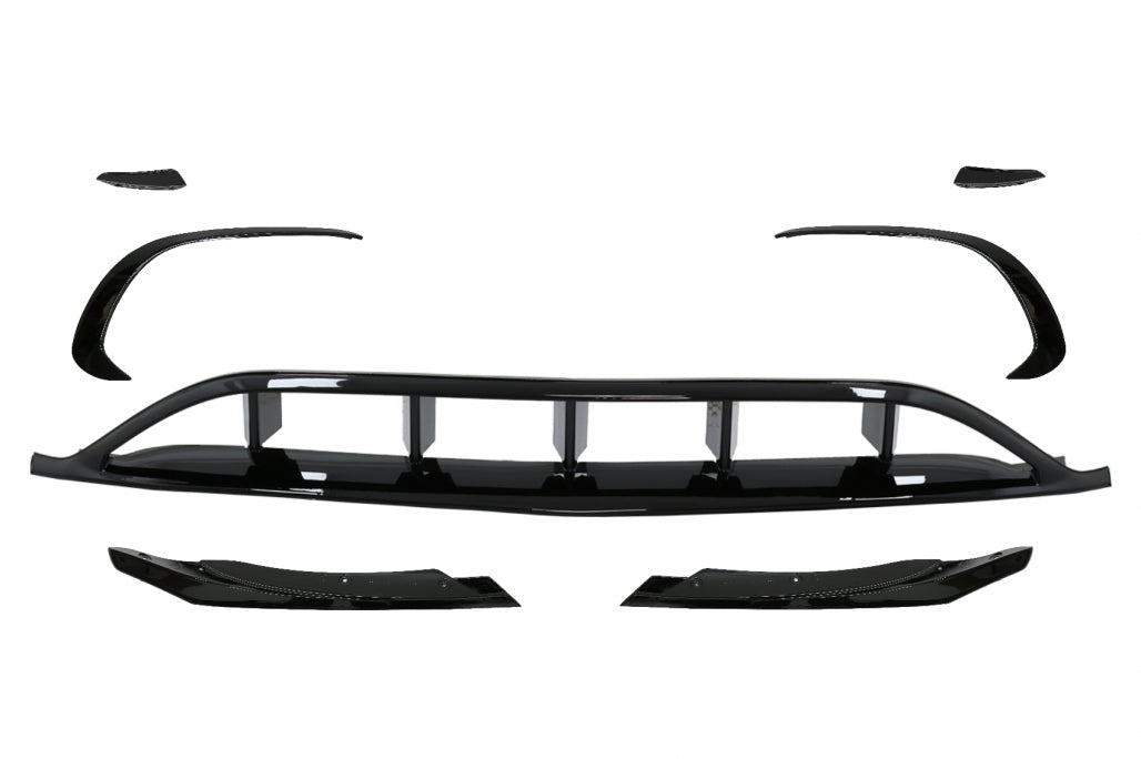 Front Bumper Splitters A45 Design Piano Black for Mercedes A-Class W176 Facelift (2015–2018)
