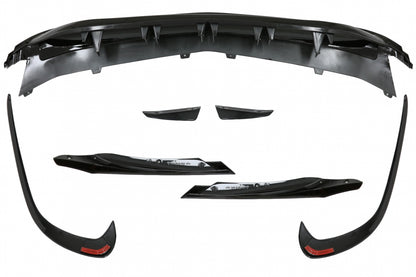Front Bumper Splitters A45 Design Piano Black for Mercedes A-Class W176 Facelift (2015–2018)