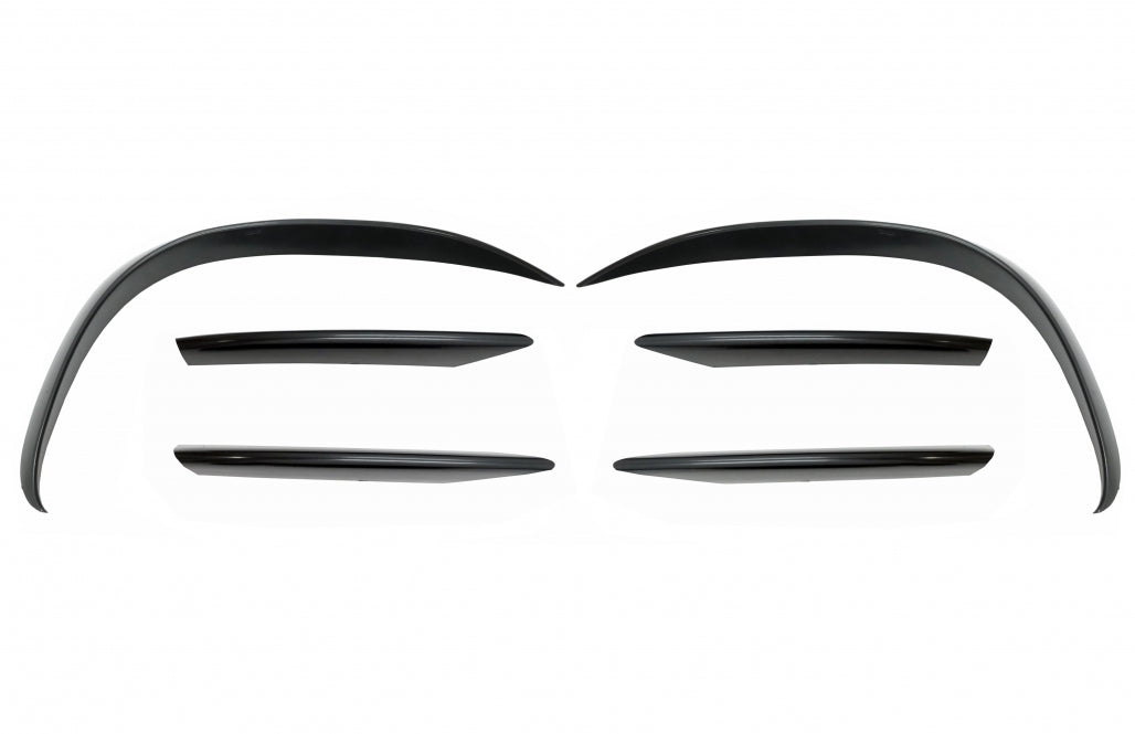 Front Bumper Splitters C43 Design Unpainted Black for Mercedes C-Class W205 S205 C205 A205 Facelift (2019–Up)
