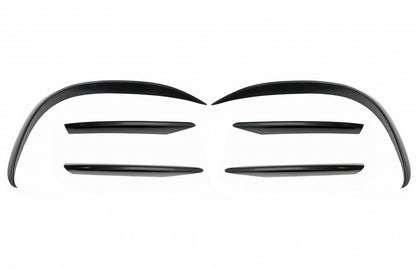 Front Bumper Splitters C43 Design Unpainted Black for Mercedes C-Class W205 S205 C205 A205 Facelift (2019–Up)