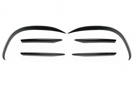 Front Bumper Splitters C43 Design Unpainted Black for Mercedes C-Class W205 S205 C205 A205 Facelift (2019–Up)
