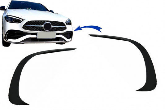 Front Bumper Splitters Piano Black for Mercedes C-Class W206 AMG Sport Line (2021–Up)