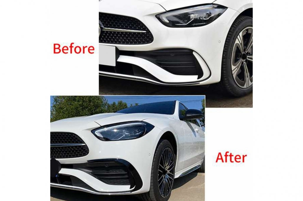 Front Bumper Splitters Piano Black for Mercedes C-Class W206 AMG Sport Line (2021–Up)