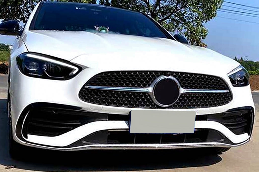 Front Bumper Splitters Piano Black for Mercedes C-Class W206 AMG Sport Line (2021–Up)
