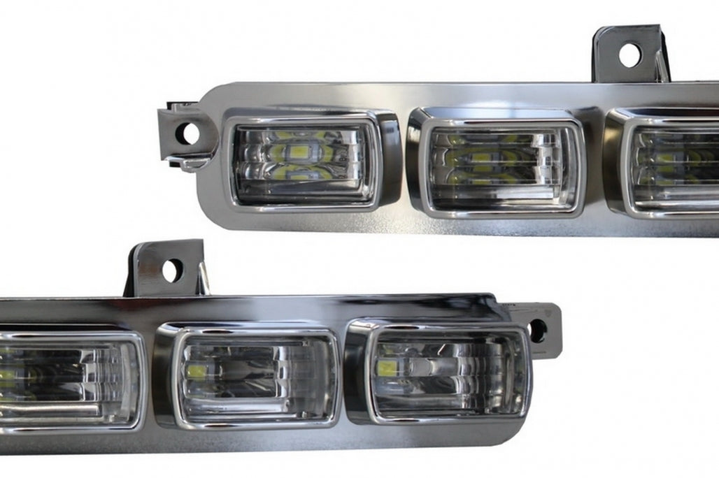 Front Bumper Spoiler Extension with LED DRL for Mercedes G-Class W463 G63 G65 (2013–2017)