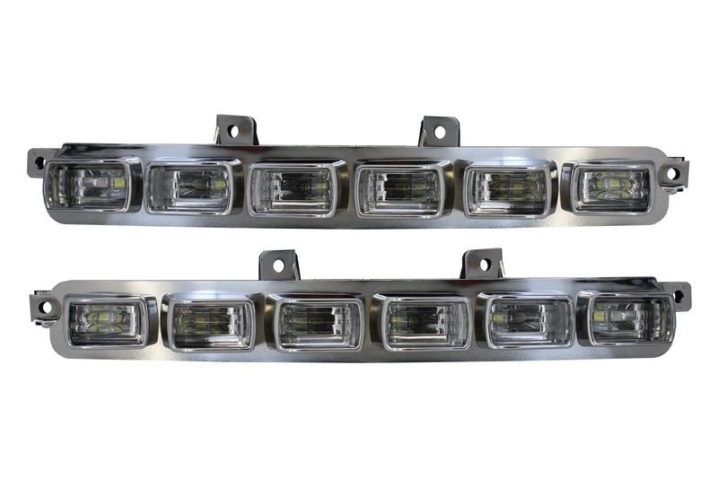 Front Bumper Spoiler LED DRL Extension and Upper Spoiler Lip for Mercedes G-Class W463 (1989–2017)
