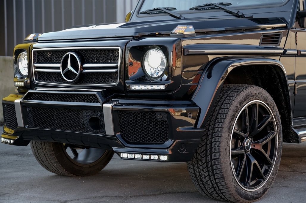 Front Bumper Spoiler LED DRL Extension for Mercedes G-Class W463 (1989–2017) AMG Bumper
