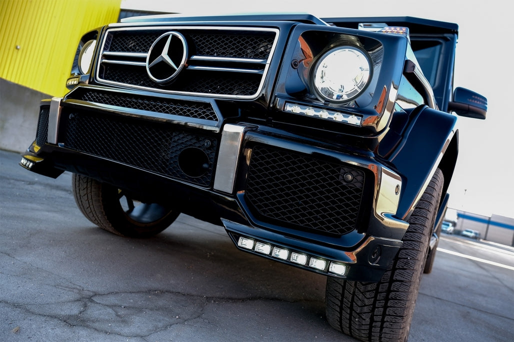 Front Bumper Spoiler LED DRL Extension for Mercedes G-Class W463 (1989–2017) AMG Bumper