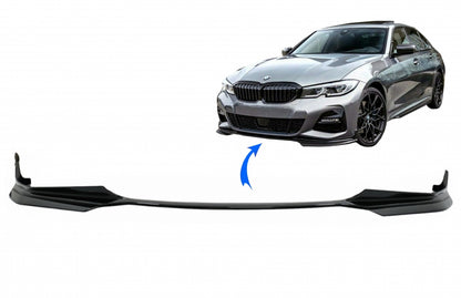 Front Bumper Spoiler Lip M Sport Piano Black for BMW 3 Series G20 G21 (2018–2022)