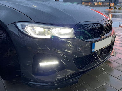 Front Bumper Spoiler Lip M Sport Piano Black for BMW 3 Series G20 G21 (2018–2022)