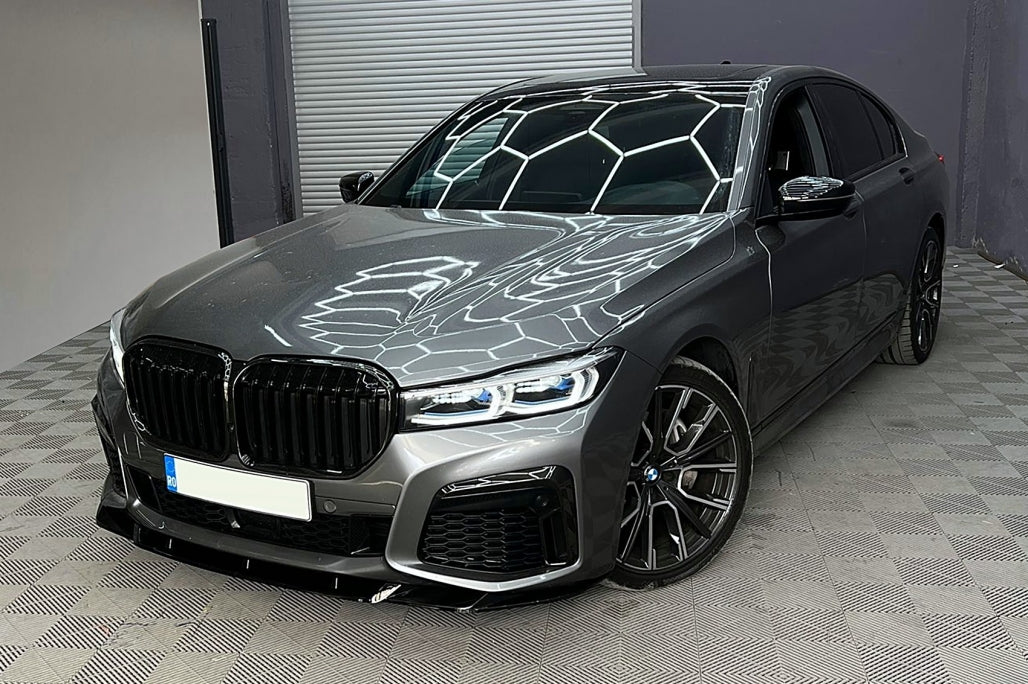 Front Bumper Spoiler Lip Piano Black for BMW 7 Series G11 G12 LCI M Sport (2019-Up)