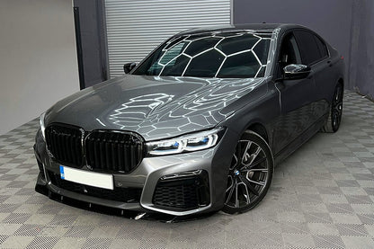 Front Bumper Spoiler Lip Piano Black for BMW 7 Series G11 G12 LCI M Sport (2019-Up)