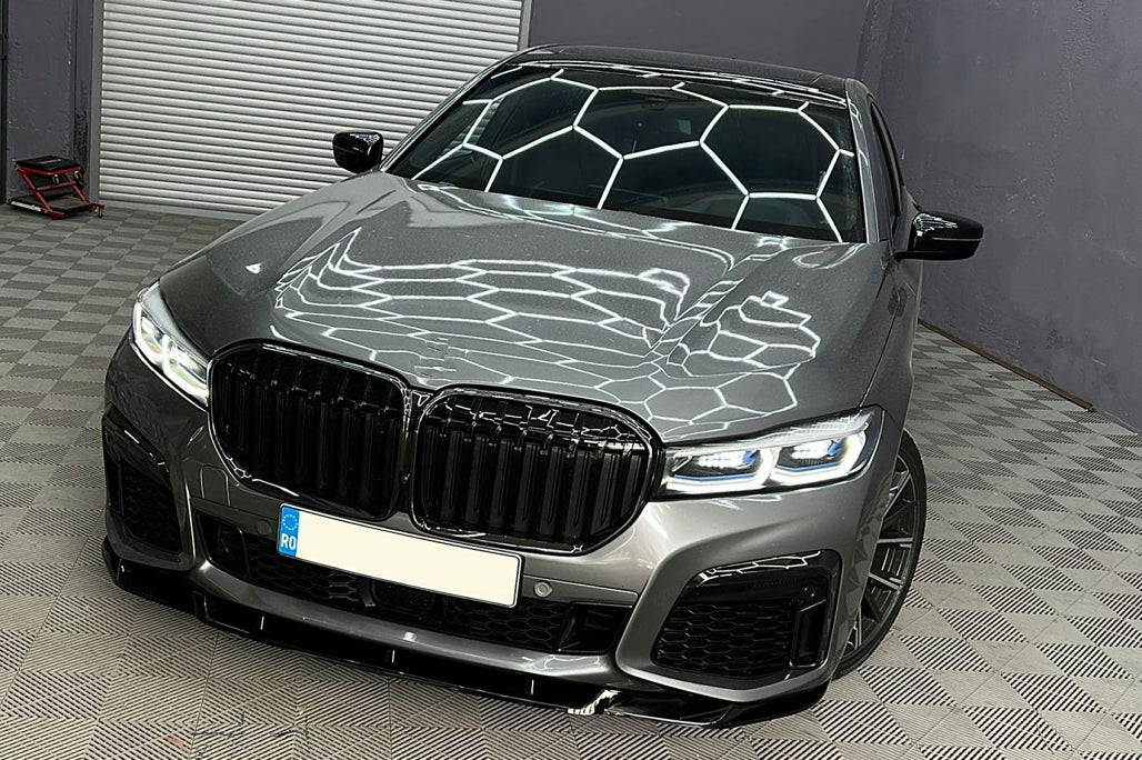 Front Bumper Spoiler Lip Piano Black for BMW 7 Series G11 G12 LCI M Sport (2019-Up)