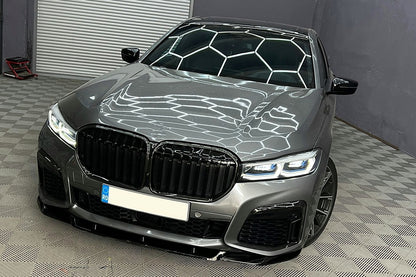 Front Bumper Spoiler Lip Piano Black for BMW 7 Series G11 G12 LCI M Sport (2019-Up)