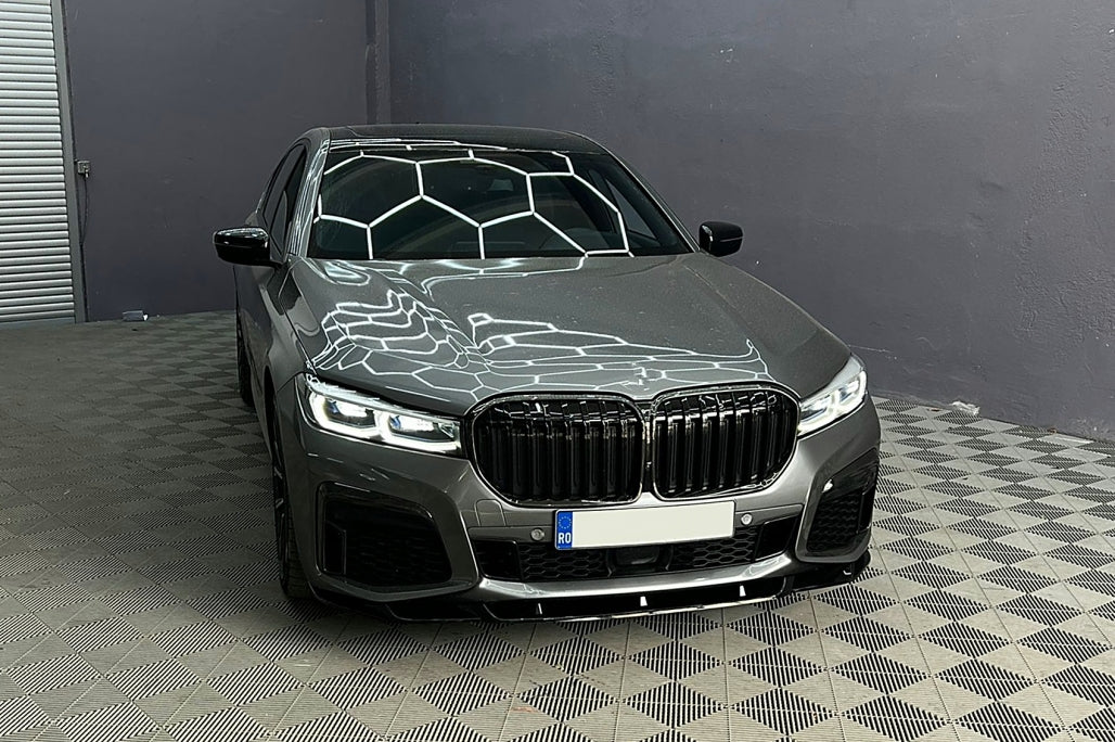 Front Bumper Spoiler Lip Piano Black for BMW 7 Series G11 G12 LCI M Sport (2019-Up)