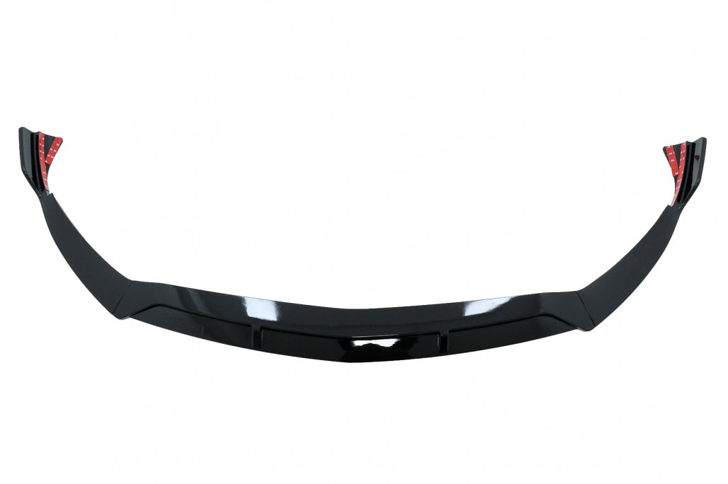 Front Bumper Spoiler Lip Piano Black for Mercedes A-Class W177 V177 Sport Line (2018–2022)
