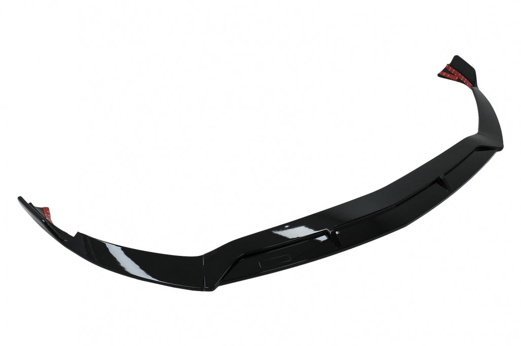 Front Bumper Spoiler Lip Piano Black for Mercedes A-Class W177 V177 Sport Line (2018–2022)