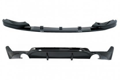 Front Bumper Spoiler Lip & Rear Diffuser Twin Single Outlet M-Performance for BMW 4 Series F32 F33 F36 (2013–2019)