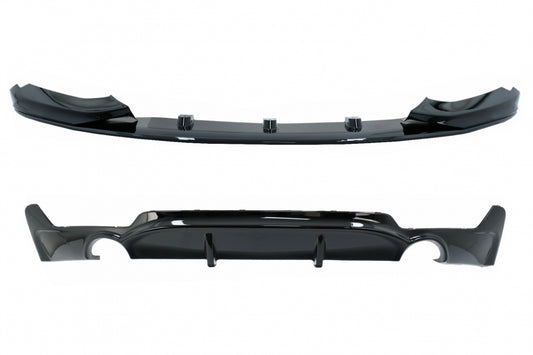 Front Bumper Spoiler Lip & Rear Diffuser Twin Single Outlet M-Performance for BMW 4 Series F32 F33 F36 (2013–2019)