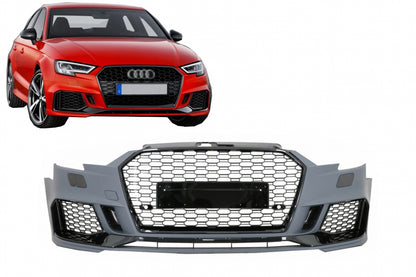 Front Bumper for Audi A3 8V Facelift 2016–2019 Sedan Cabrio RS3 Design Brilliant Black