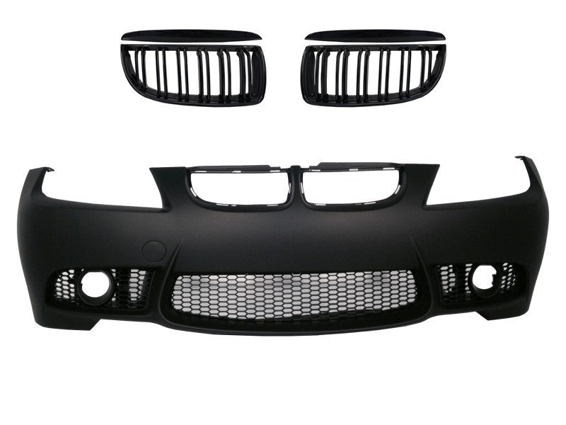 Front Bumper for BMW 3 Series E90 E91 (2004–2008) M3 Style with Double Stripe Grilles