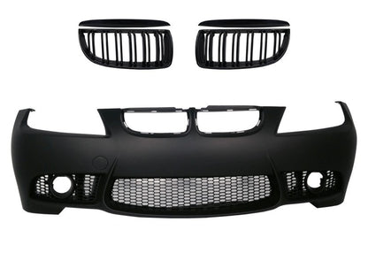 Front Bumper for BMW 3 Series E90 E91 (2004–2008) M3 Style with Double Stripe Grilles
