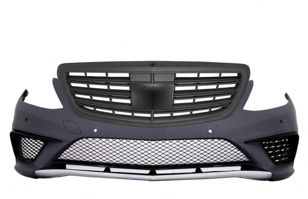 Front Bumper with Black Front Grille S63 Design for Mercedes S-Class W222 (2013–06.2017)
