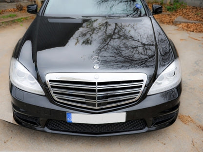 Front Bumper with Central Grille S63 S65 Design for Mercedes S-Class W221 (2005–2012)