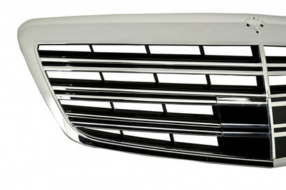Front Bumper with Central Grille S63 S65 Design for Mercedes S-Class W221 (2005–2012)