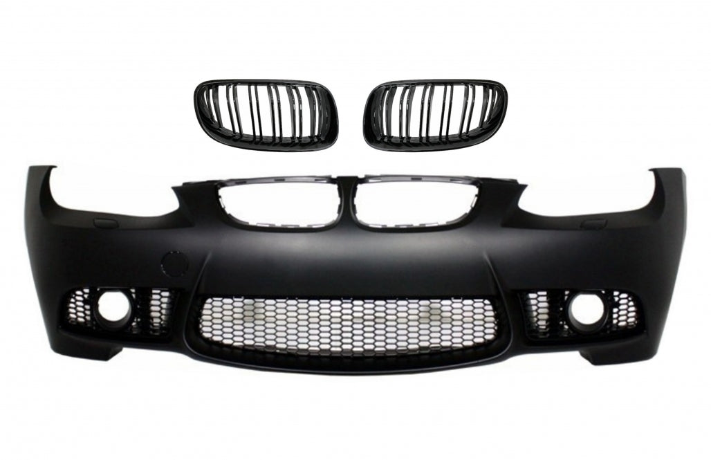 Front Bumper with Double Stripe Kidney Grilles for BMW 3 Series E92 E93 (2006–2009) M3 Design Without PDC