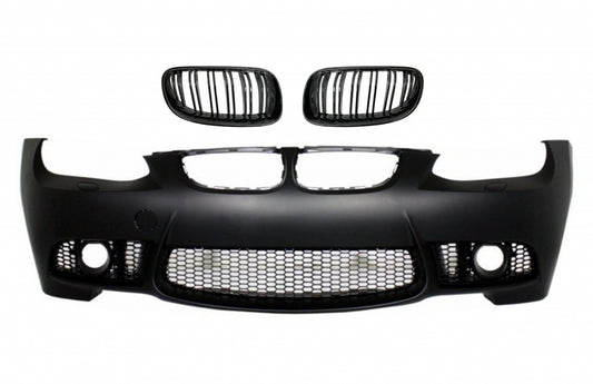 Front Bumper with Double Stripe Kidney Grilles for BMW 3 Series E92 E93 (2006–2009) M3 Design Without PDC