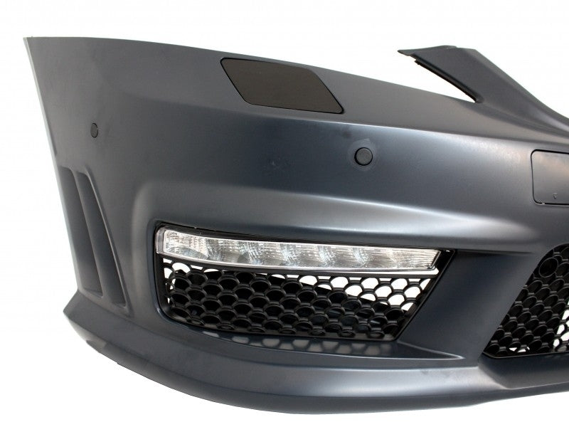 Front Bumper with Facelift Piano Black Grille S63 S65 Design for Mercedes S-Class W221 (2005–2012)