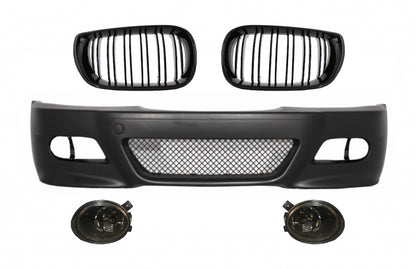 Front Bumper with Fog Lights and Double Stripe Kidney Grilles for BMW 3 Series E46 (1998–2004) M3 Look
