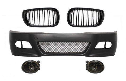 Front Bumper with Fog Lights and Double Stripe Kidney Grilles for BMW 3 Series E46 (1998–2004) M3 Look