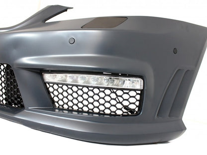 Front Bumper with Single Frame Vertical Grille S63 S65 Design for Mercedes S-Class W221 (2005–2012)