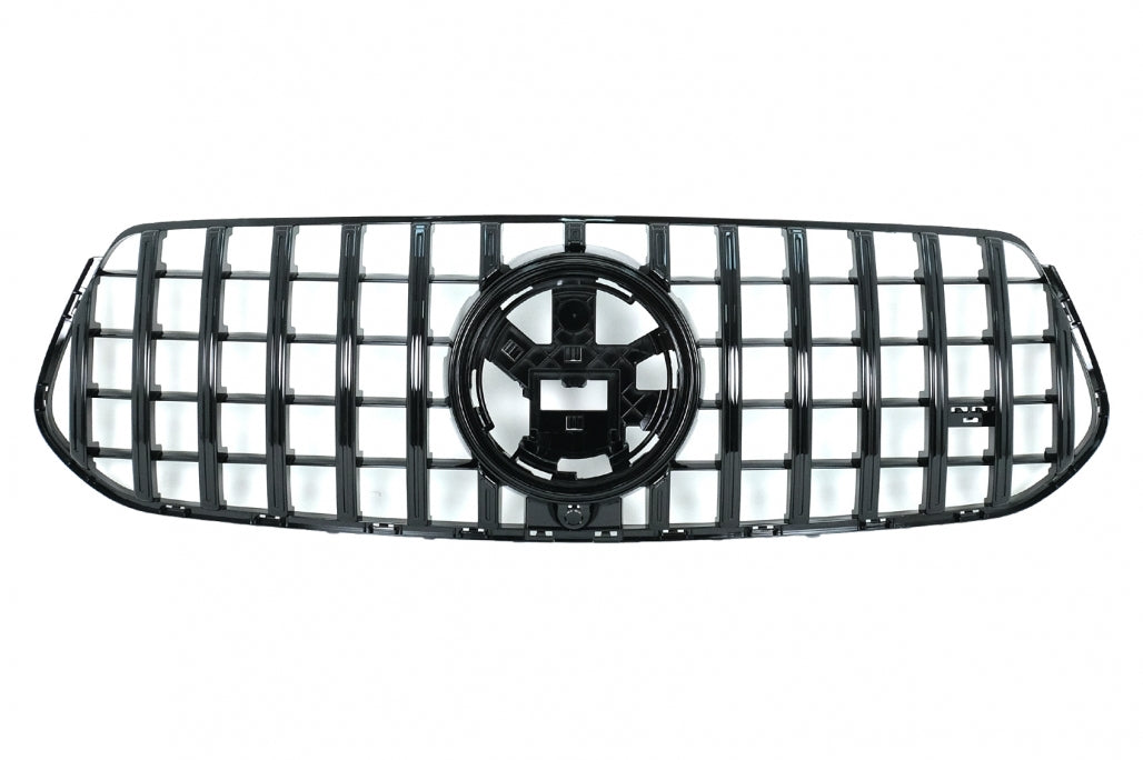 Front Central Grille GT-R Panamericana All Black for Mercedes GLE W167 V167 C167 (2019–06.2023)